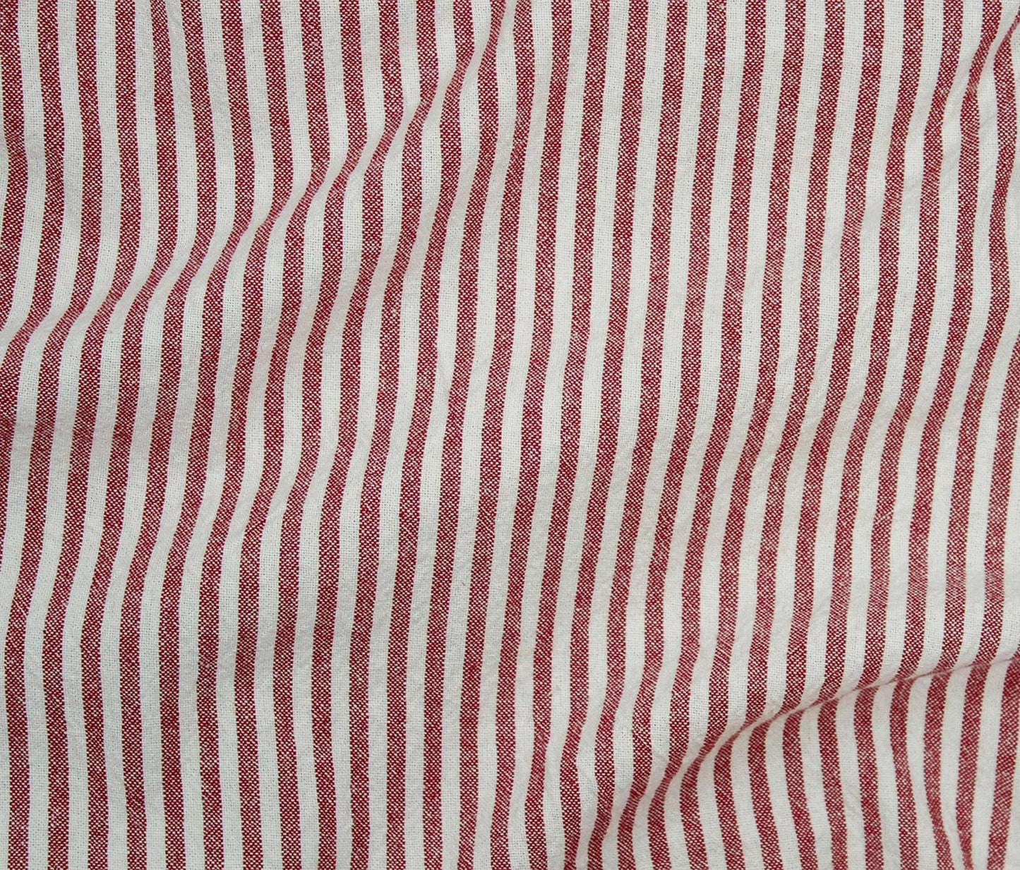 52" Remnant - Yarn Dyed Red & White - Organic Cotton Stripe