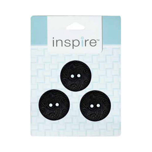 Button - 2-Hole - Coconut, Swirl, 30 mm (1 1⁄8″) – 3 count
