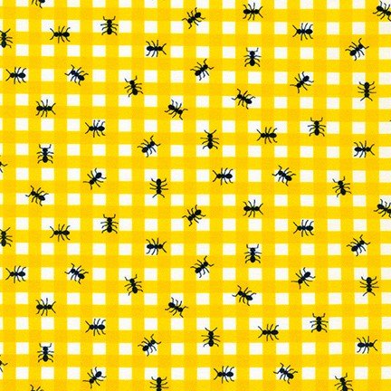 Ants - Farm to Table - Yellow - Ann Kelle - Digital Print - Cotton Fabric