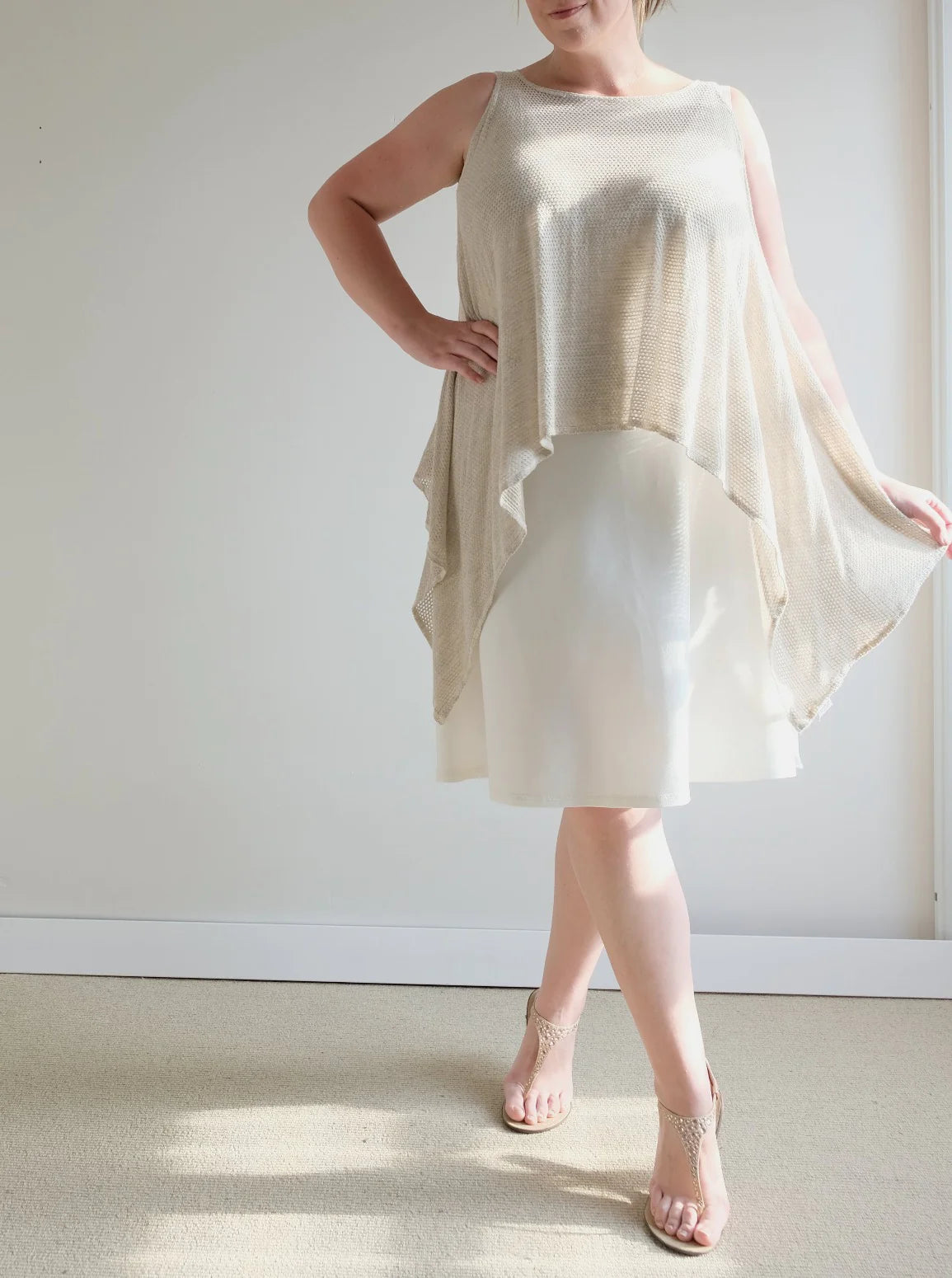 15" Remnant - Fine Mesh Sweater Knit - Modal - Heathered Oatmeal