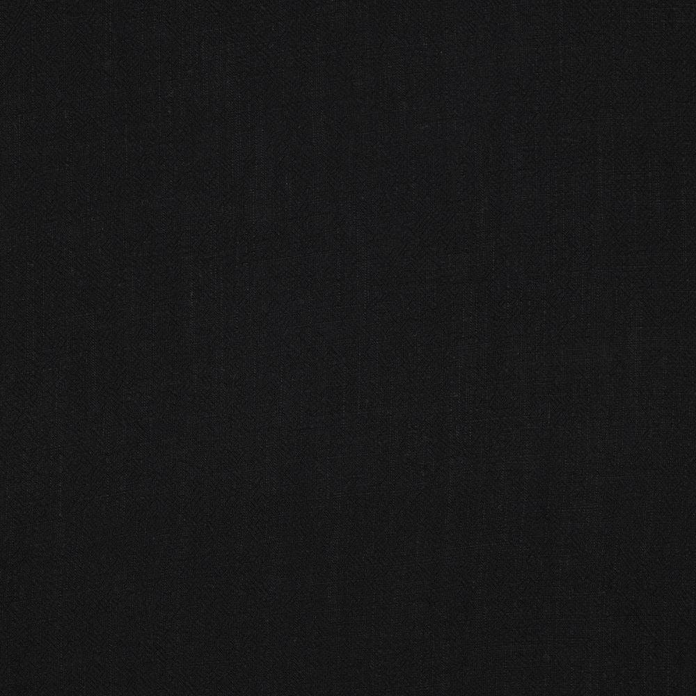Linen Viscose Blend Stretch Woven - Black