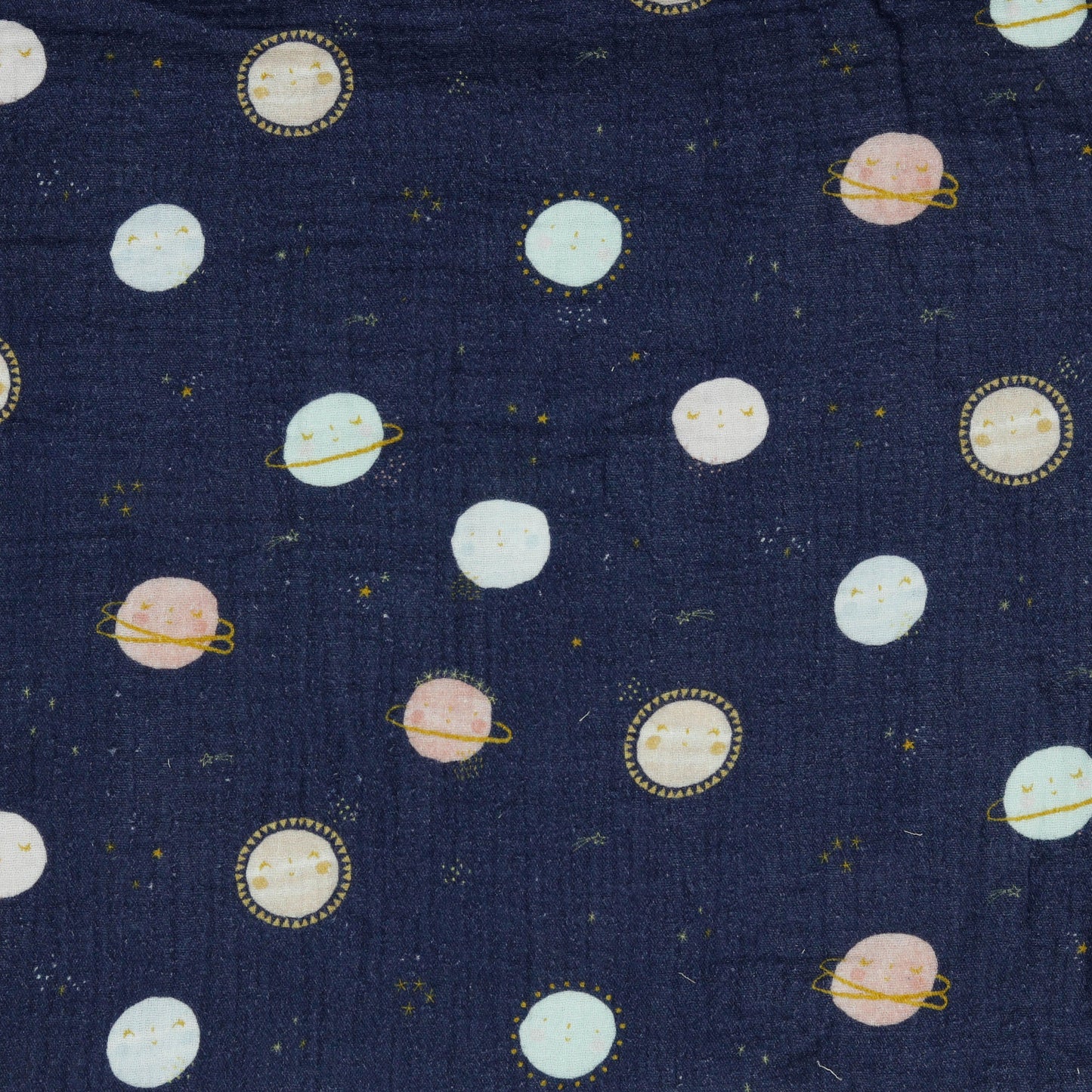 Milkyway - Space - Navy - Organic Digitally Printed Double Gauze