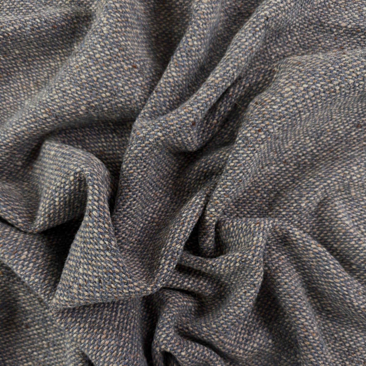 Yarn Dyed Heavy Basket Weave - Ivory & Blue - Film Studio Deadstock