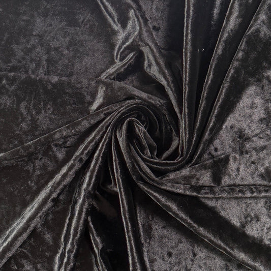 Haiko Crushed Velvet Knit - Black - Polyester - Film Studio Deadstock