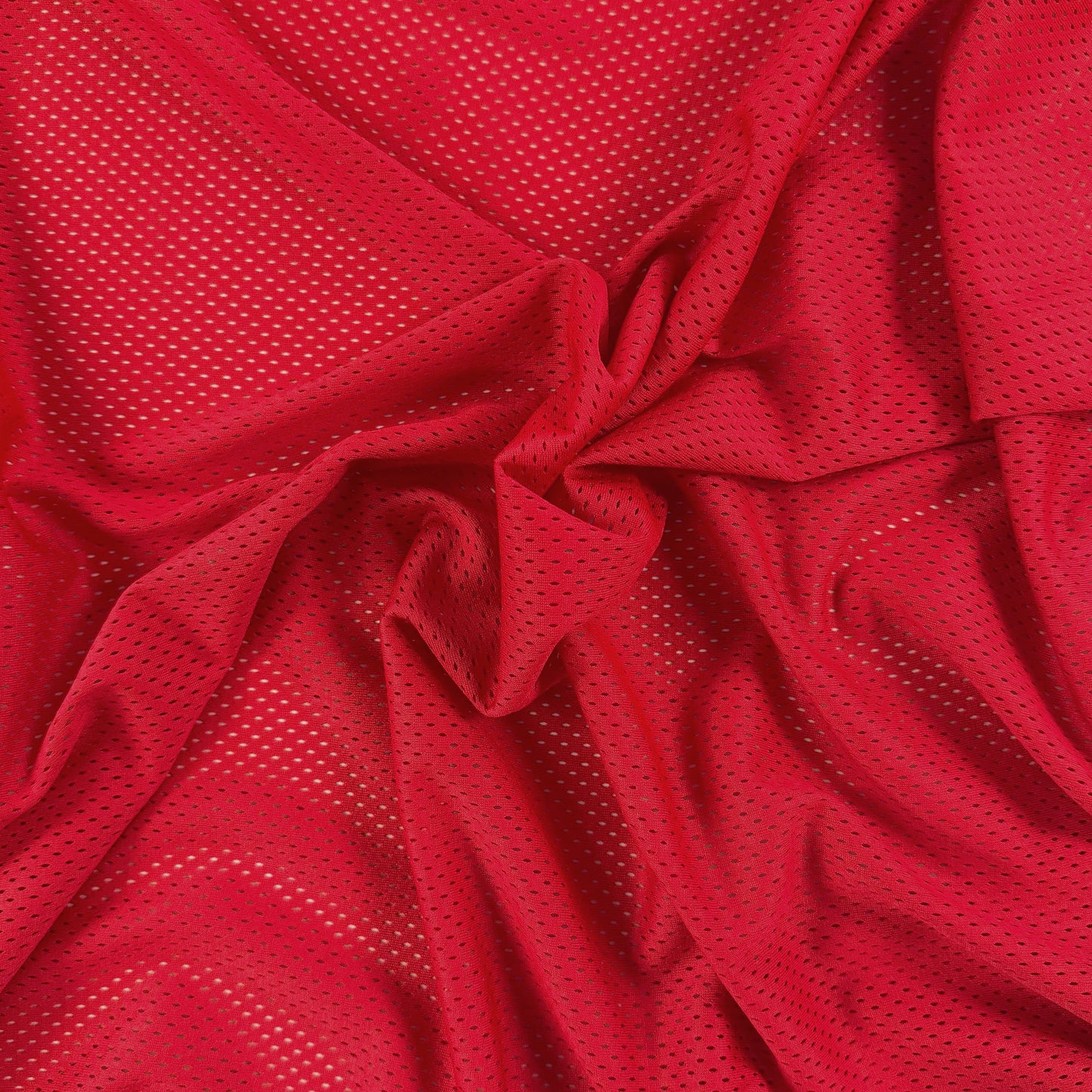 Polyester Tricot Sports Mesh - Red  - Local Deadstock