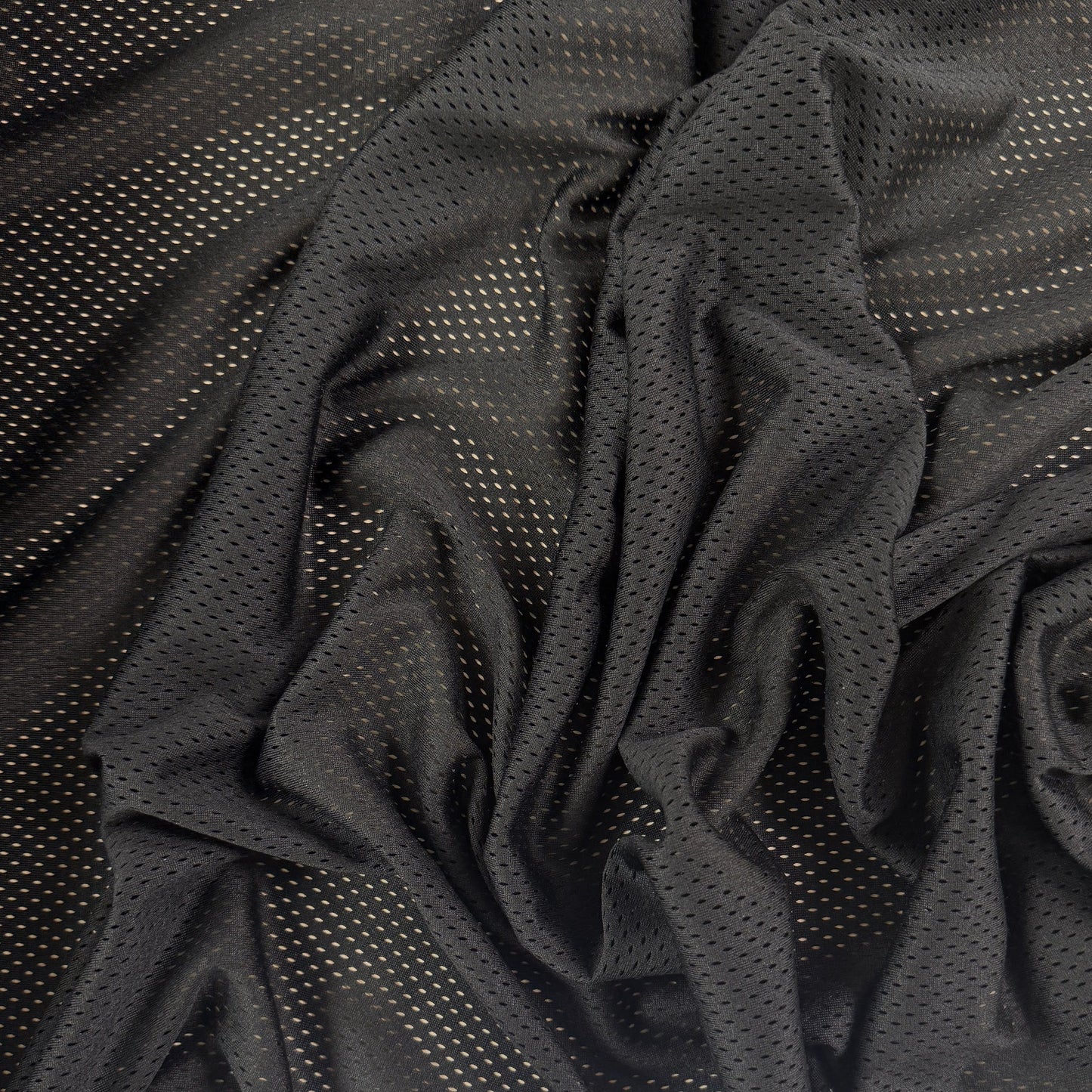 Polyester Tricot Sports Mesh - Black  - Local Deadstock