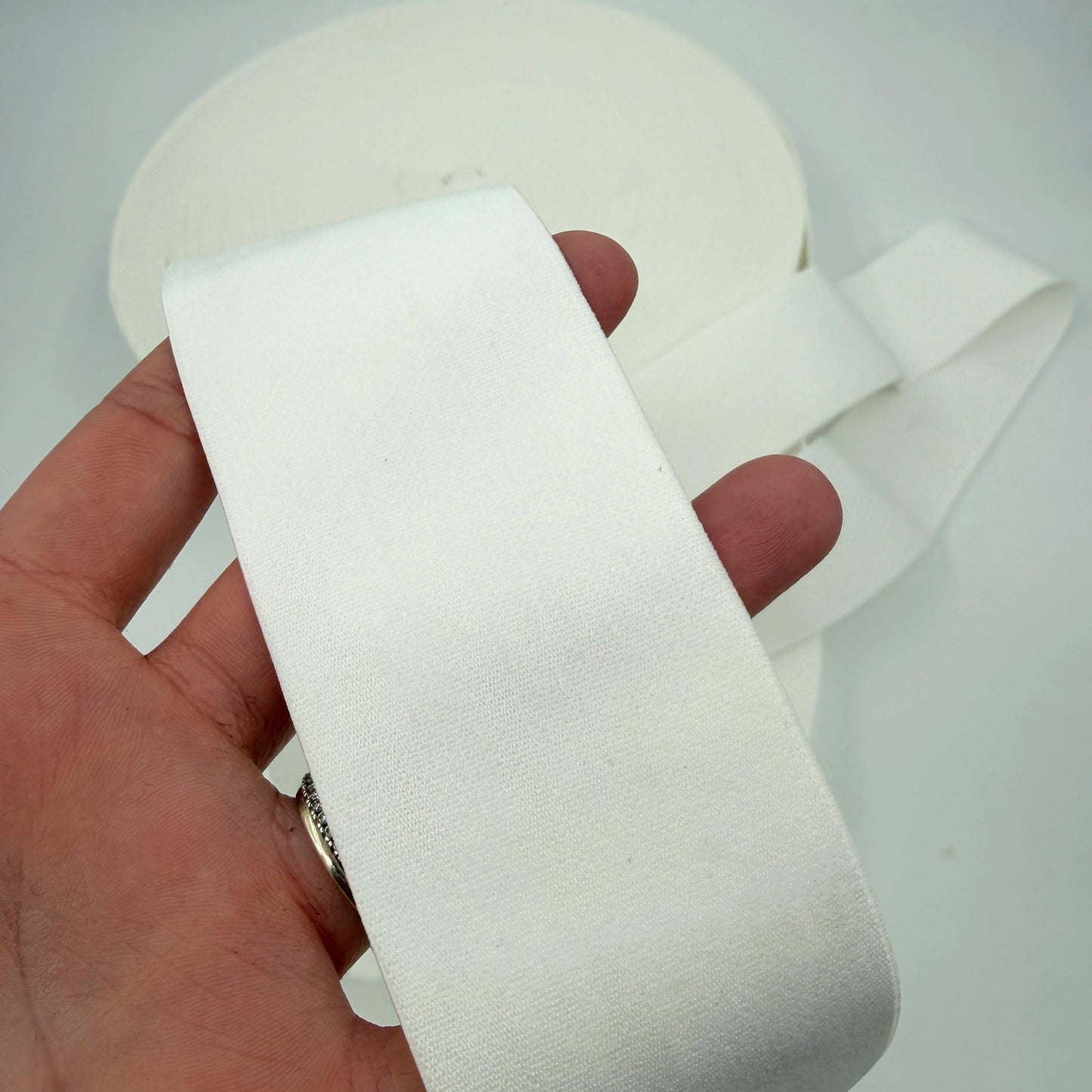 50mm (2") Soft Plush Latex-Free Elastic - White