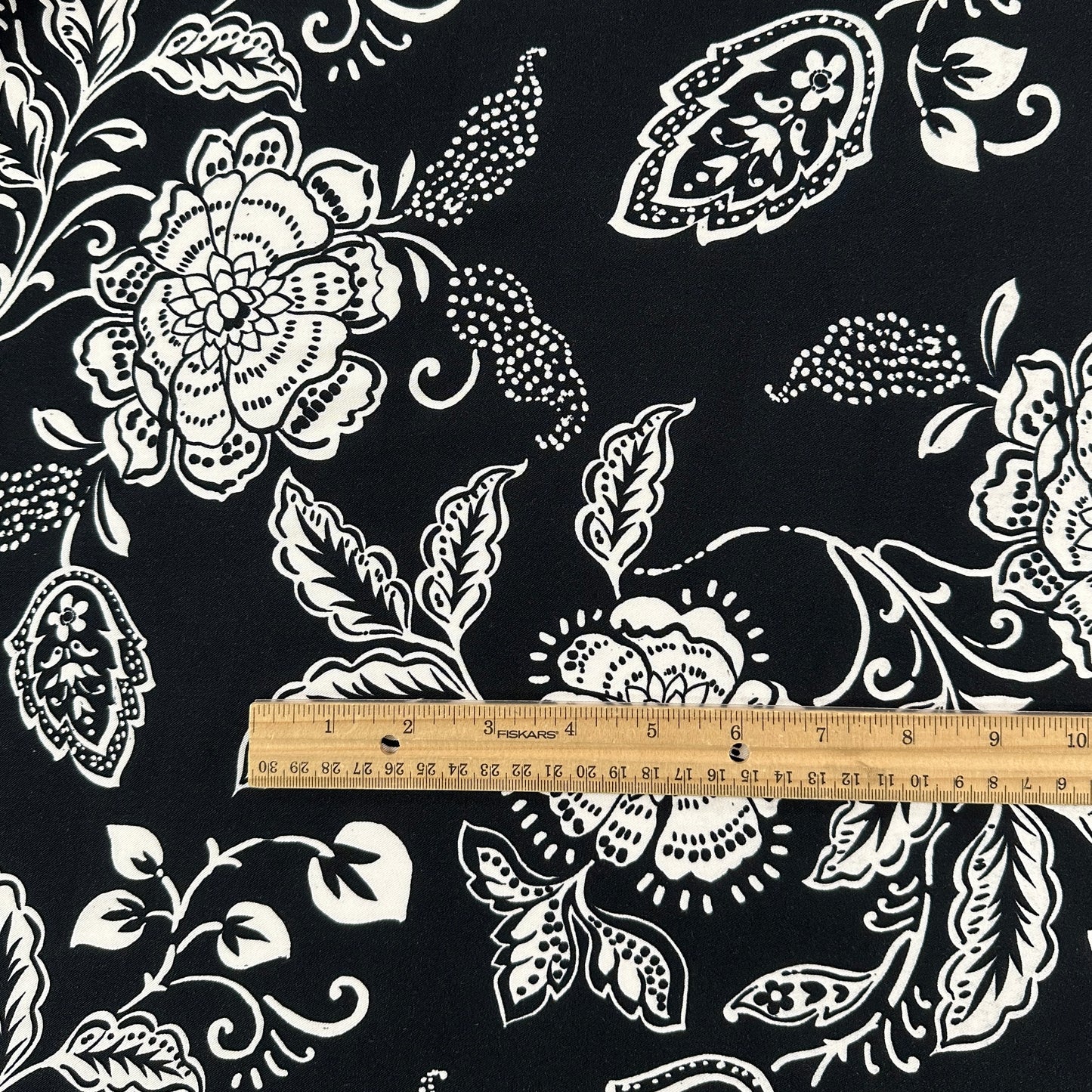 Black & White Floral - Ecovero™ Viscose Challis