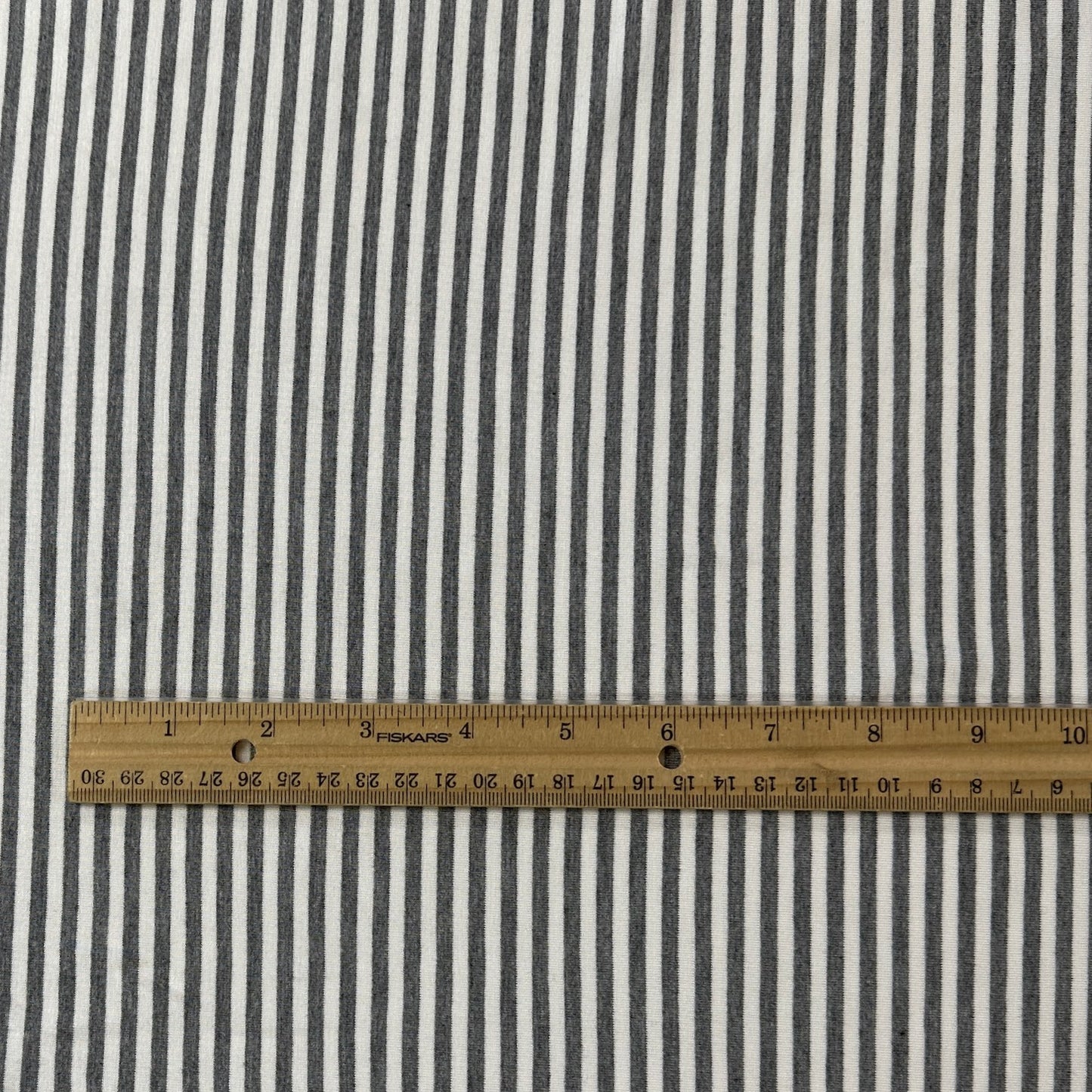 Bamboo Jersey - Charcoal Grey/White Stripes 4mm