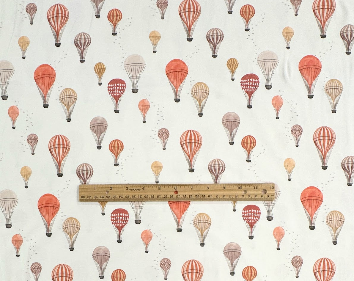 56" Remnant - Hot Air Balloons - Cotton Jersey Knit