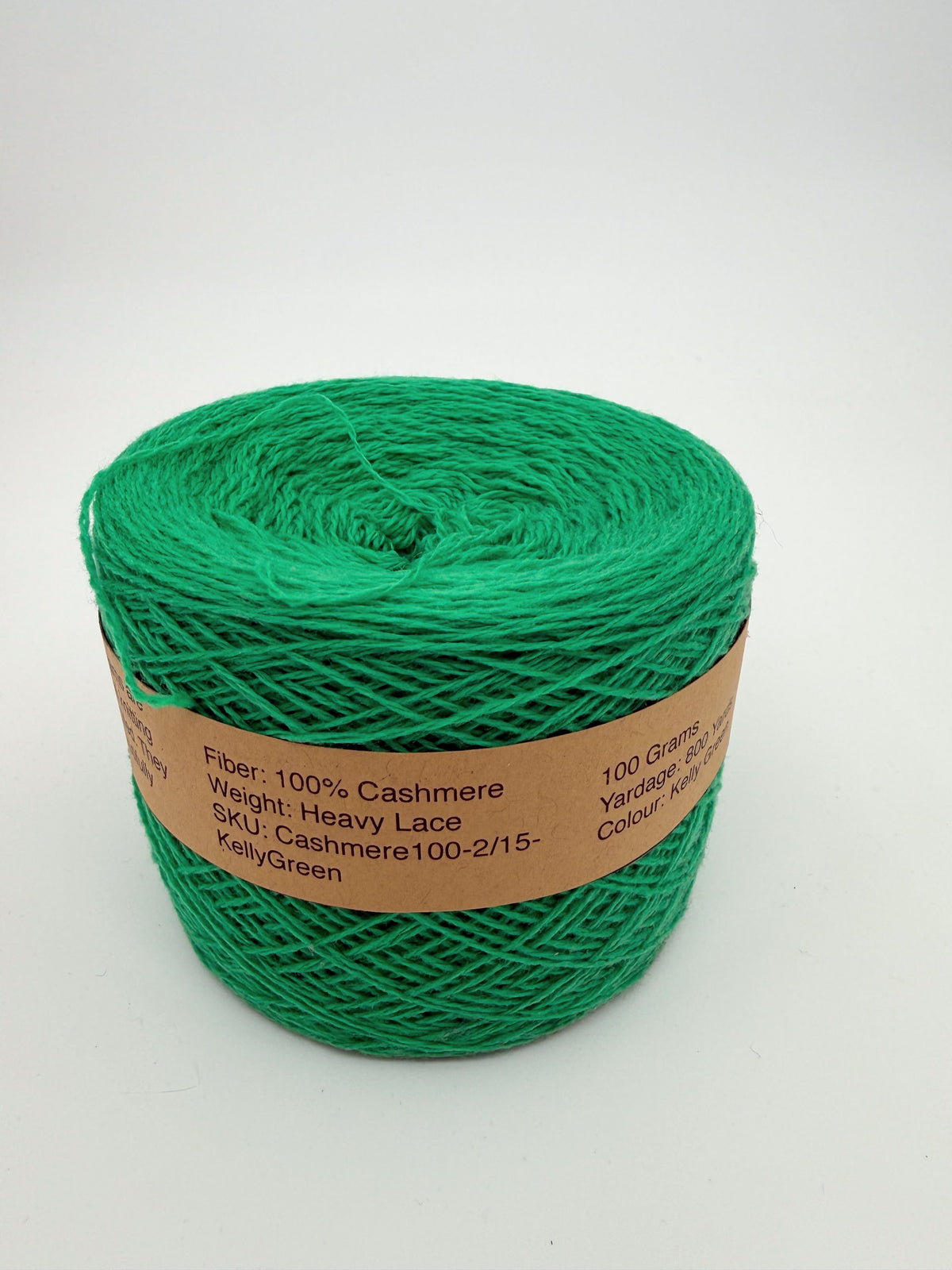 100% Cashmere Yarn - Deadstock Yarn - Made in Italy - Kelly Green - Lace Weight - 100g