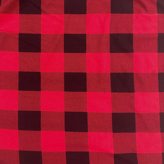 Bamboo Jersey - Red Buffalo Plaid