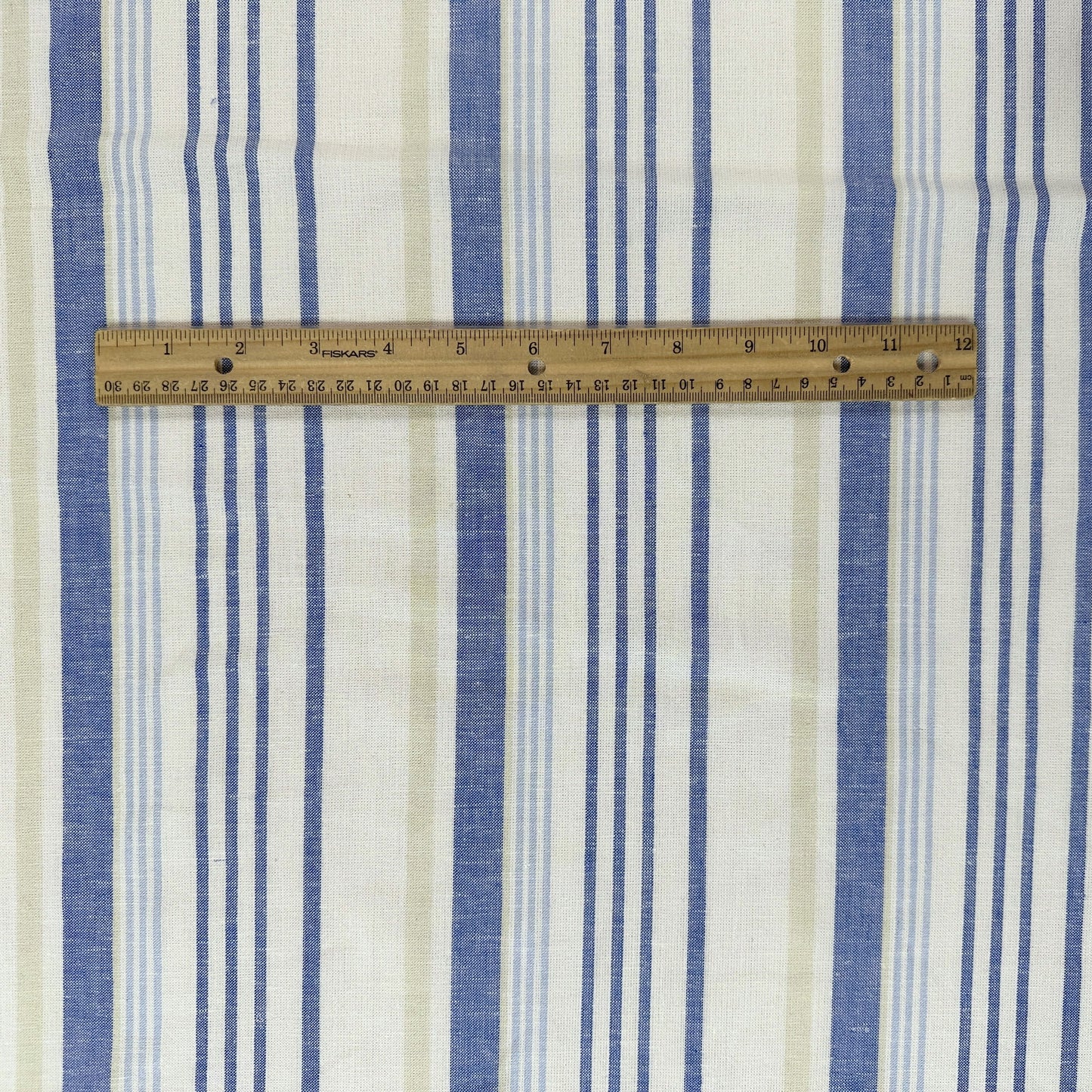 BOHÊME Linen Blend Yarn-dyed Stripe - Blue & White