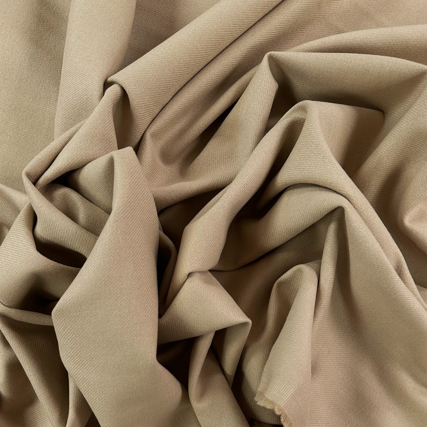45" Remnant - Organic Cotton Brushed Twill - Khaki - Local Deadstock