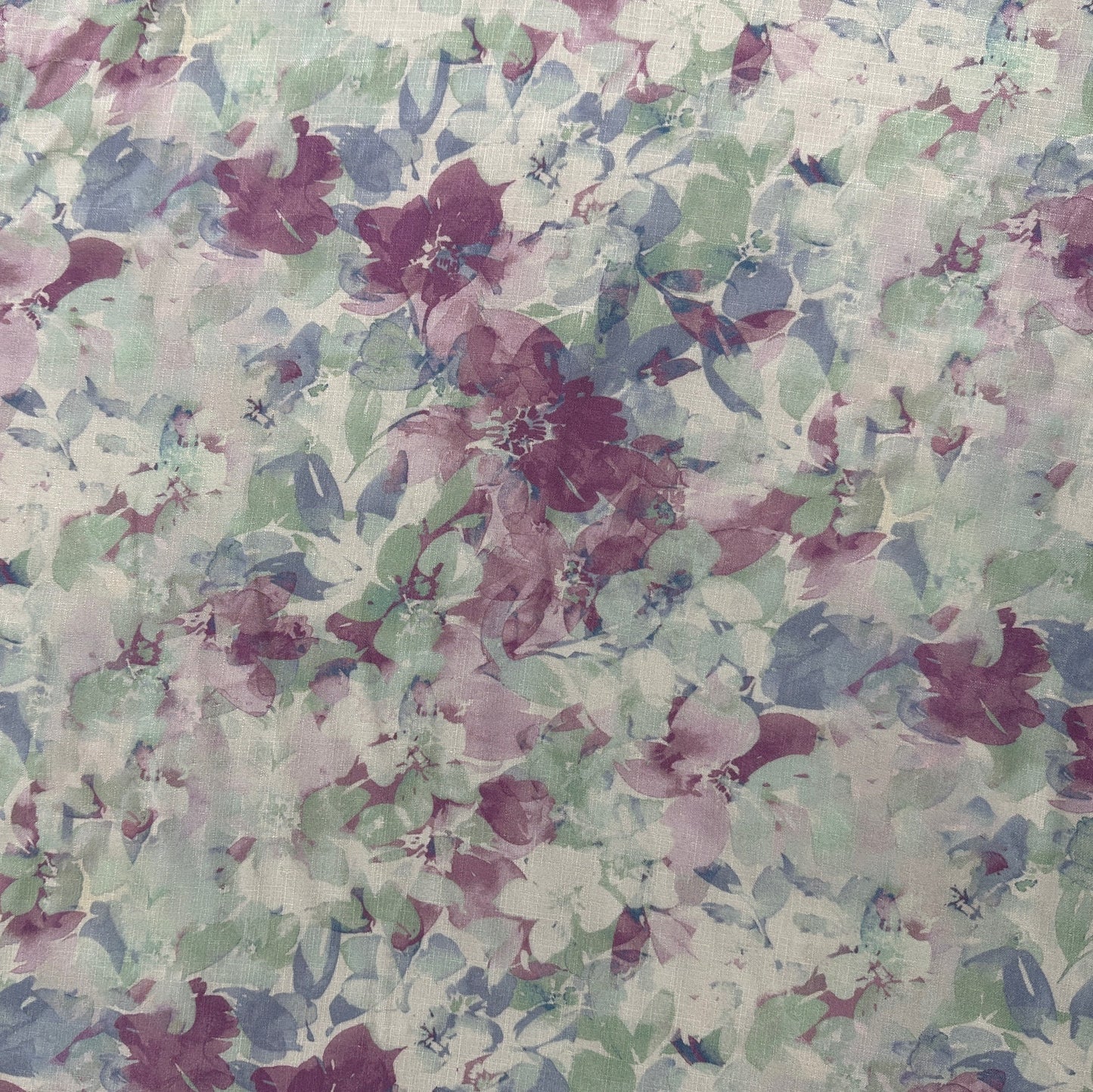 Purple & Blue Floral - Viscose Rayon Slub