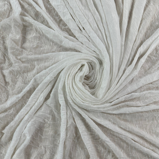 Ivory - Polyester Slub Knit - Film Studio Deadstock