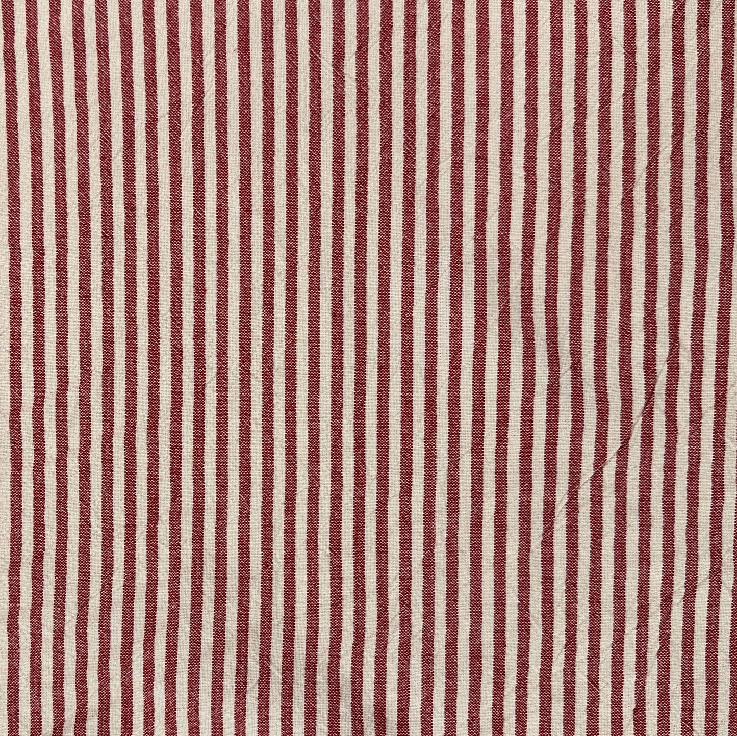 52" Remnant - Yarn Dyed Red & White - Organic Cotton Stripe