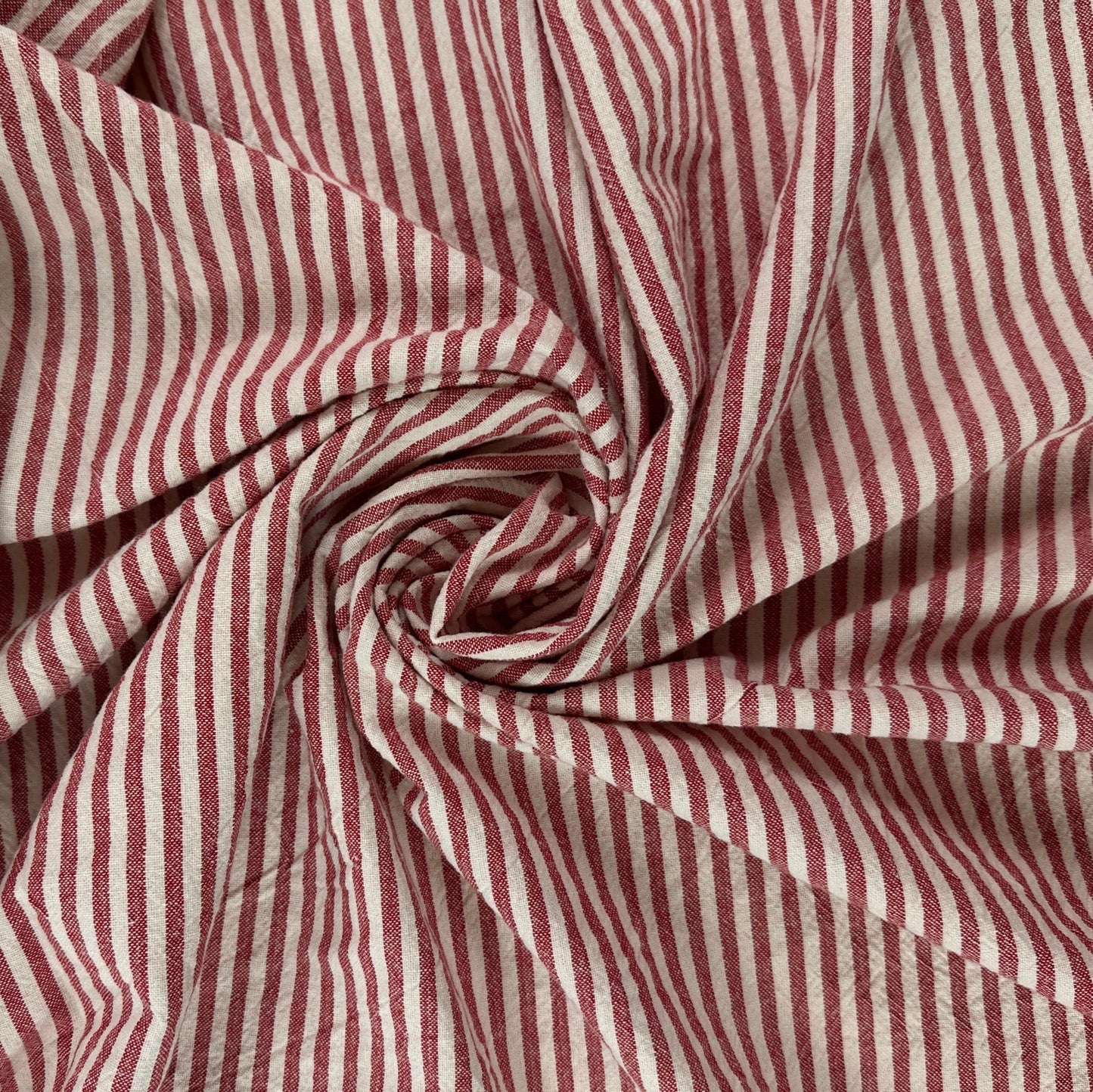 52" Remnant - Yarn Dyed Red & White - Organic Cotton Stripe