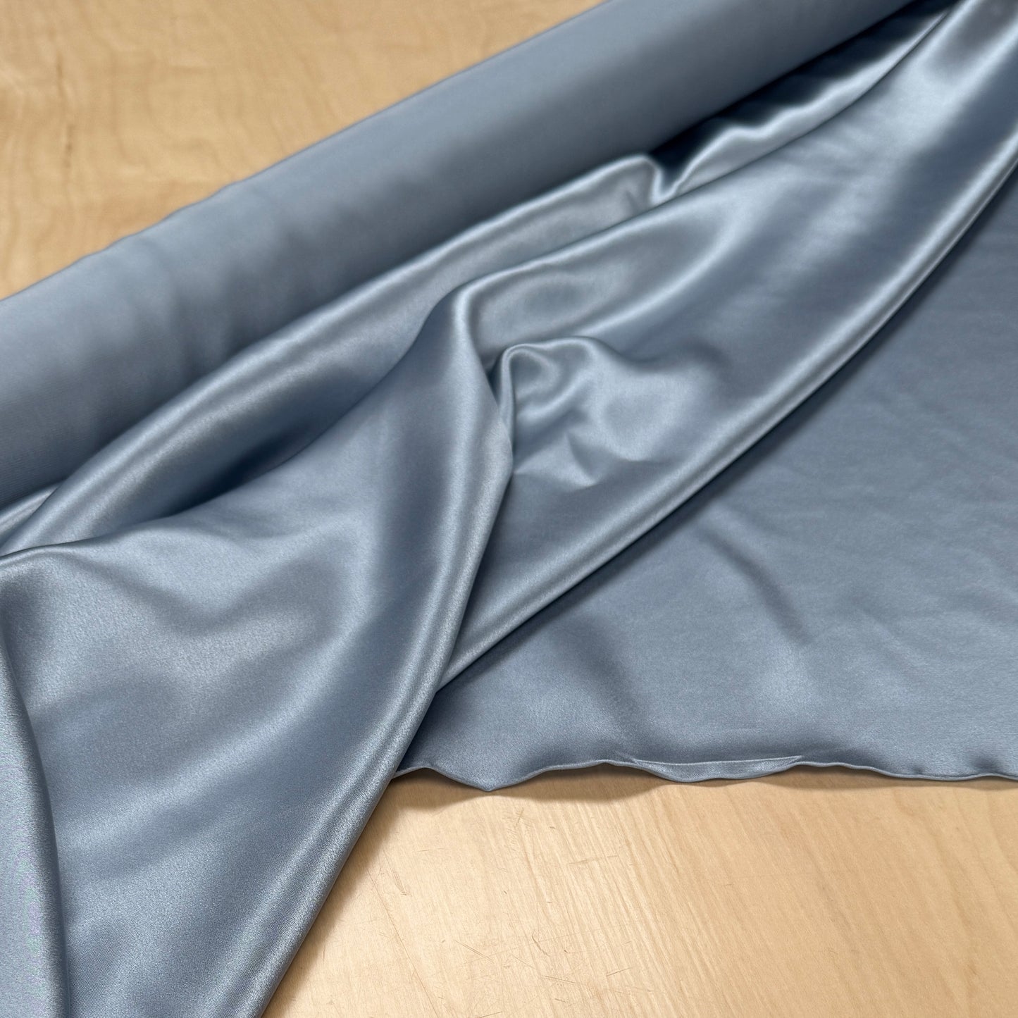 Mulberry Silk Charmeuse - Dusty Blue - 19mm