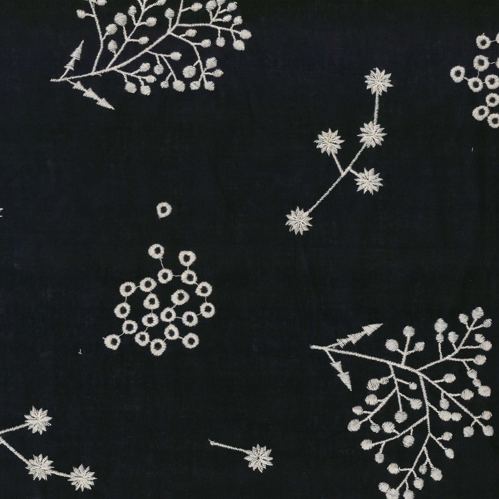Botanical Linen Cotton - Black/White Botanical Linen Cotton - Black/White