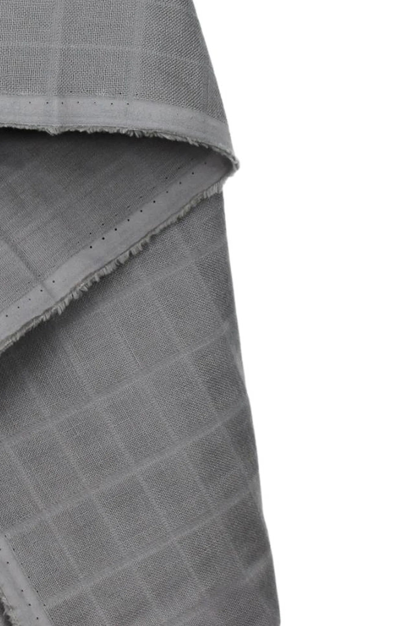Organic Cotton Checked Double Gauze - Flint Grey