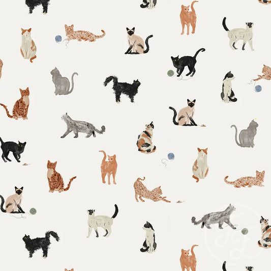 15" Remnant - Cats - Cotton Jersey Knit