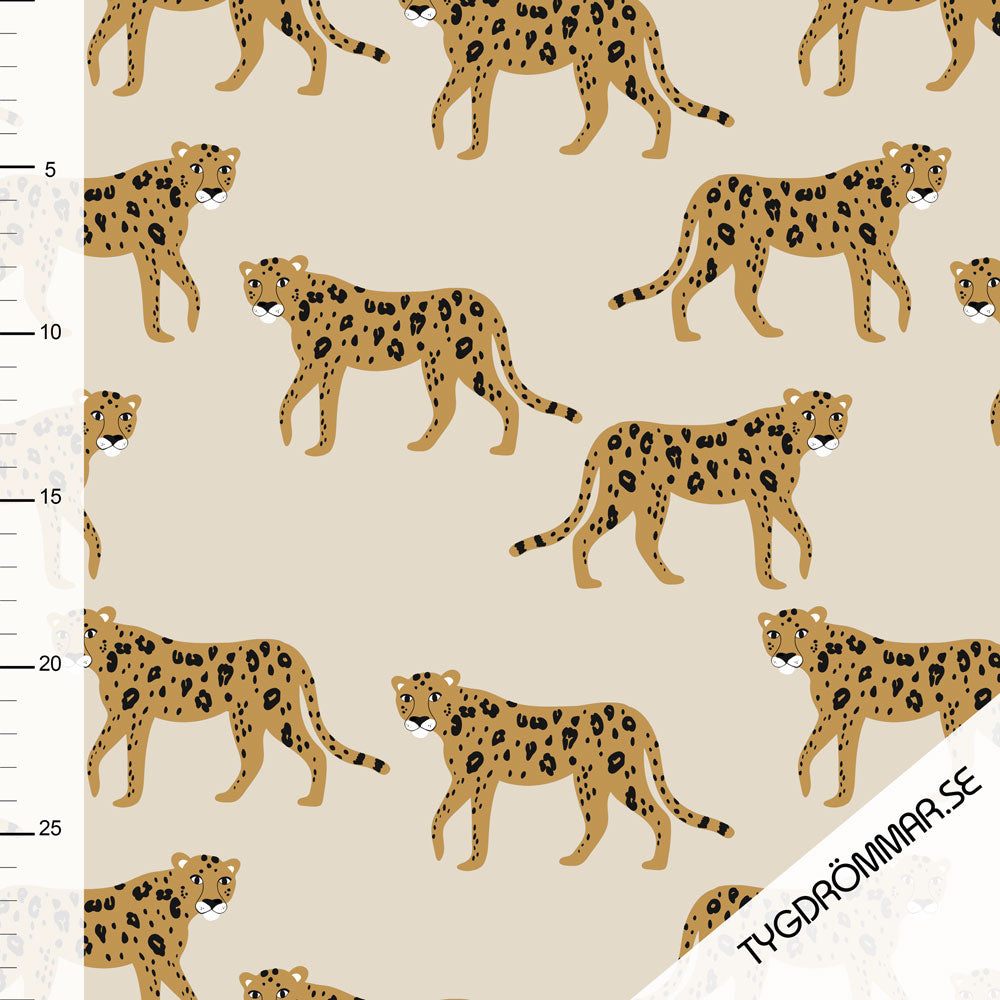 Leonard - Sand - Leopard - GOTS Certified Organic Cotton Jersey Knit