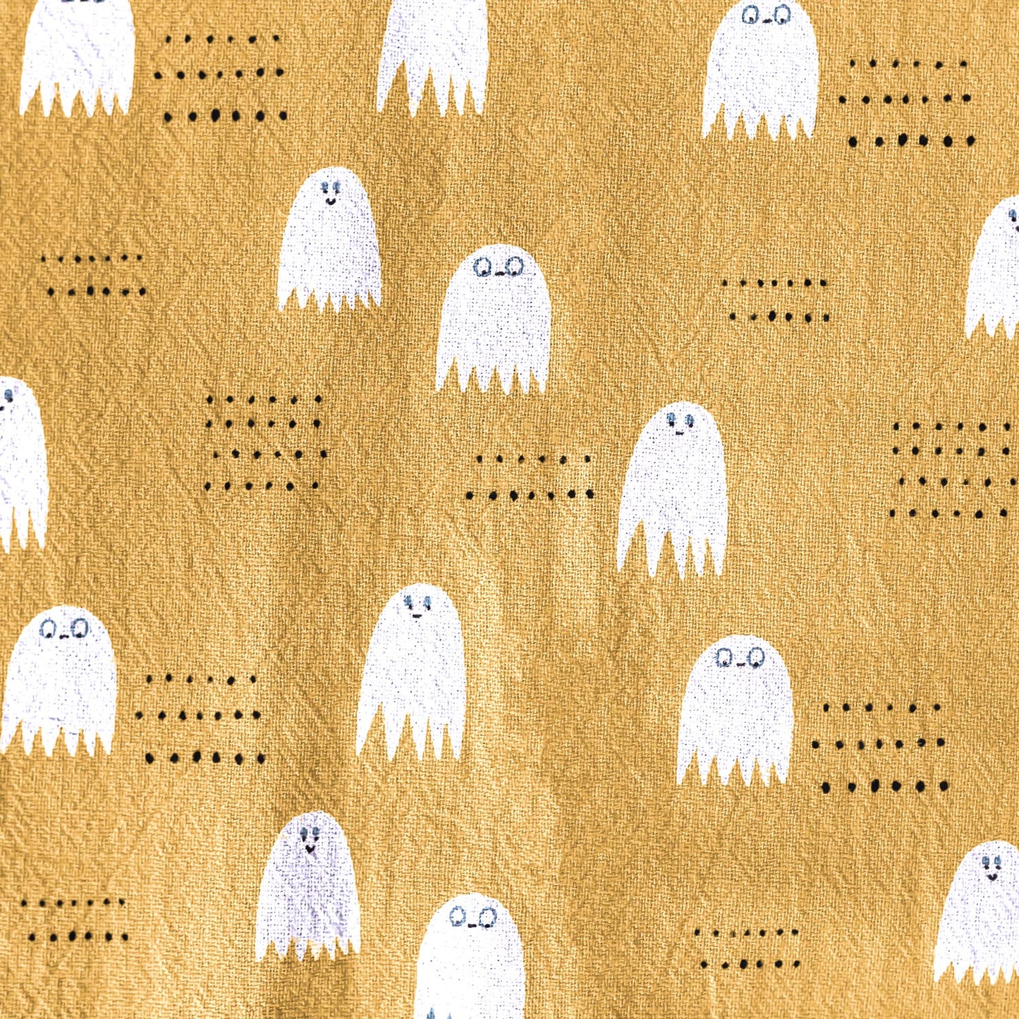 Ghosts / Pacman - Mustard - Rustic Cotton