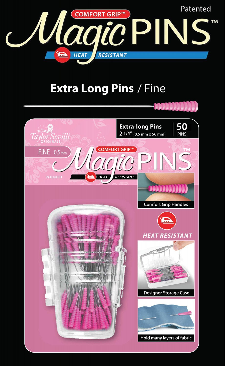 Magic Pins Extra Long - Fine - 58mm (2 1⁄4″) - 50 Count