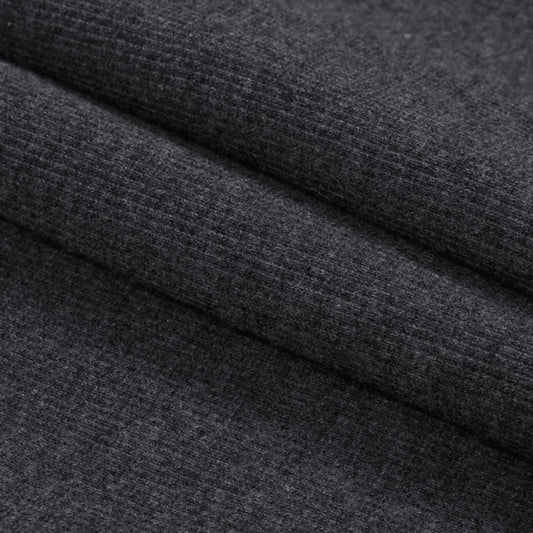 Bamboo Cotton Rib 2x2 Heathered Charcoal