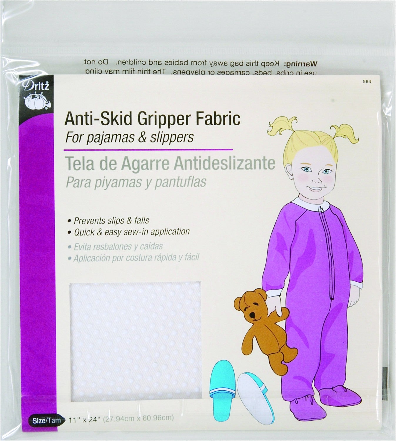 Dritz - Non-slip Anti-Skid Gripper Fabric - for pajama feet