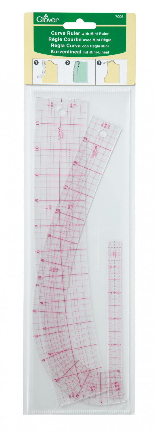 Clover - Curve Ruler Set - French Curve,  Hip Curve, and Mini Ruler