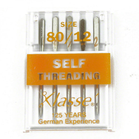 KLASSE´ Universal Carded Self-Threading Machine Needles - Size 80/12  - 5 count