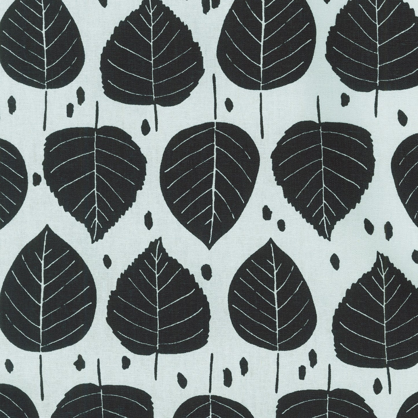 Linen - Quarry Trails - Leaves - Linen - Charcoal - Essex Yarn-Dye