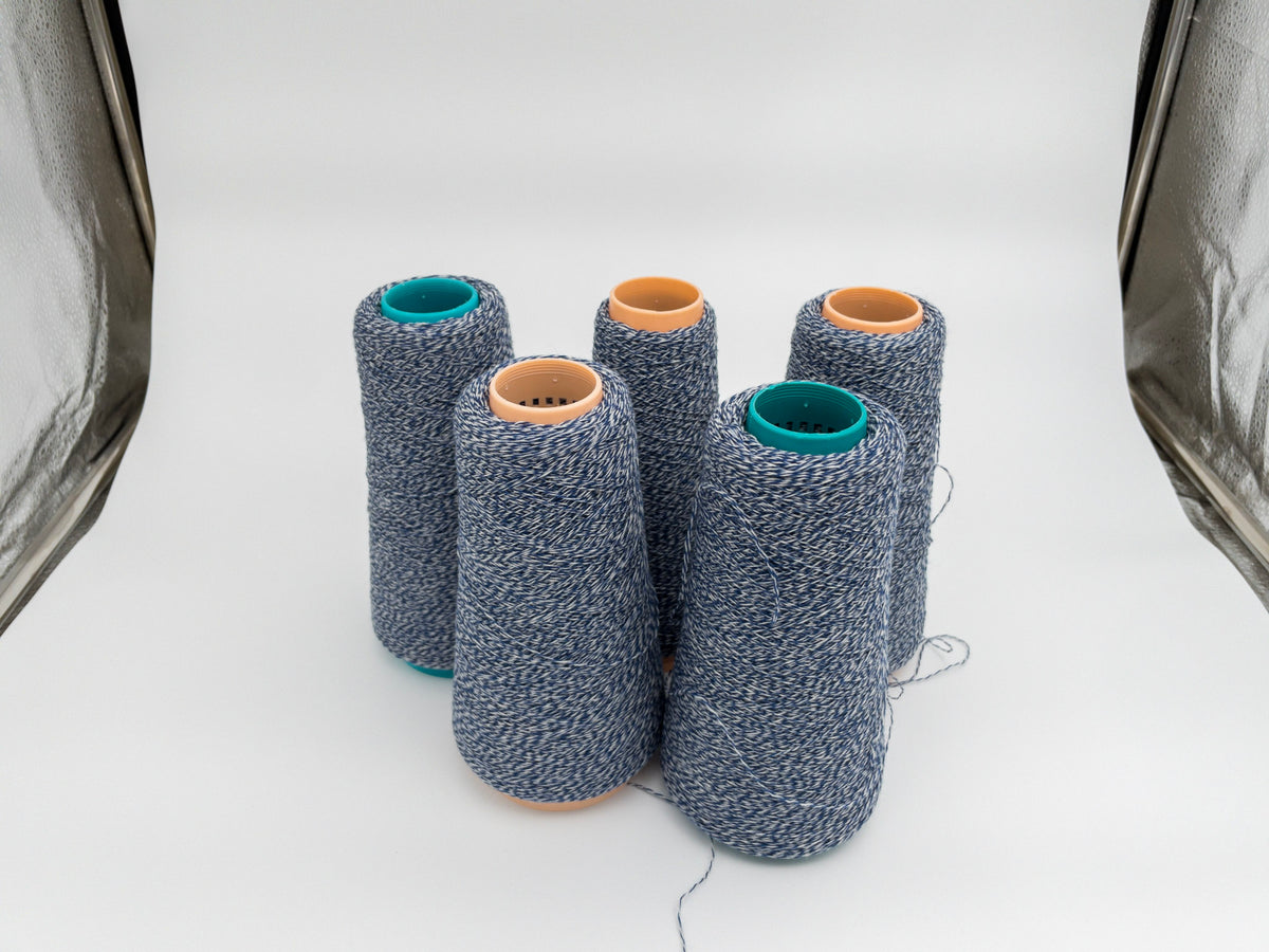 100% Cashmere Yarn - Deadstock Yarn - Todd and Duncan - Made in Scotland - Blue and White Marl - Laceweight