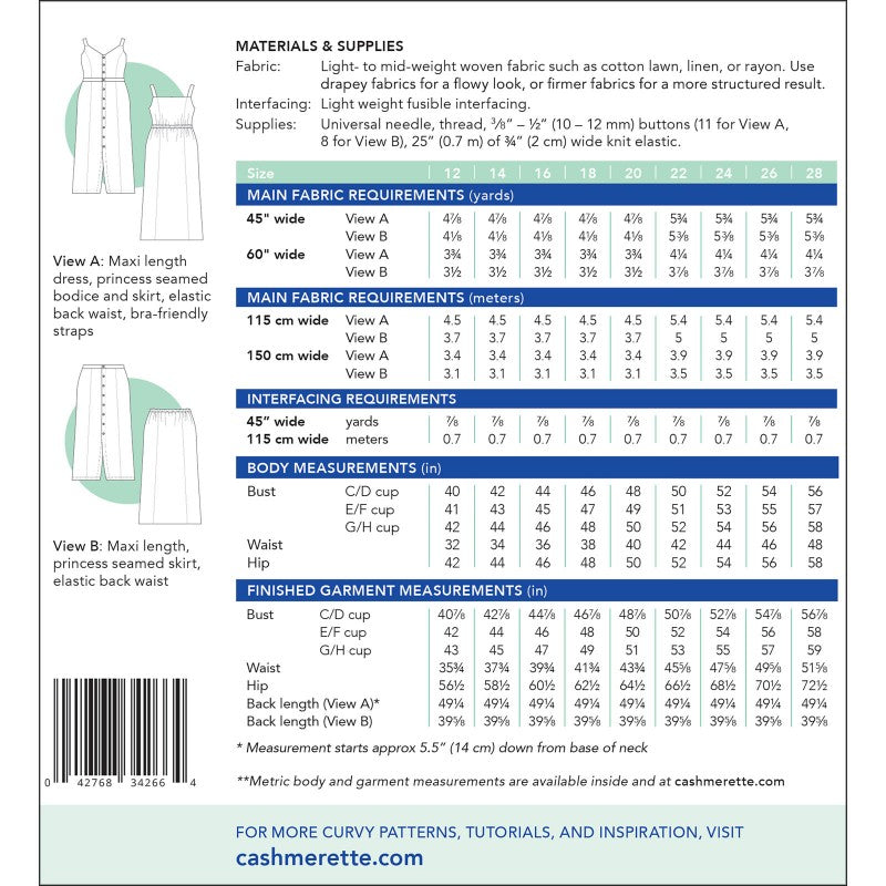 Holyoke Maxi Dress & Skirt - By Cashmerette