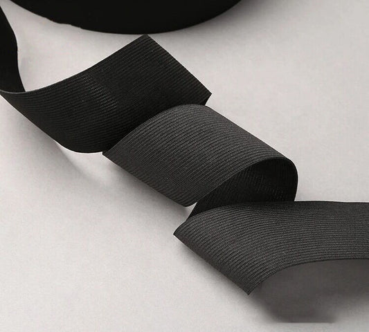 32mm (1.25") Soft Pre-Shrunk Knitted Elastic - Black