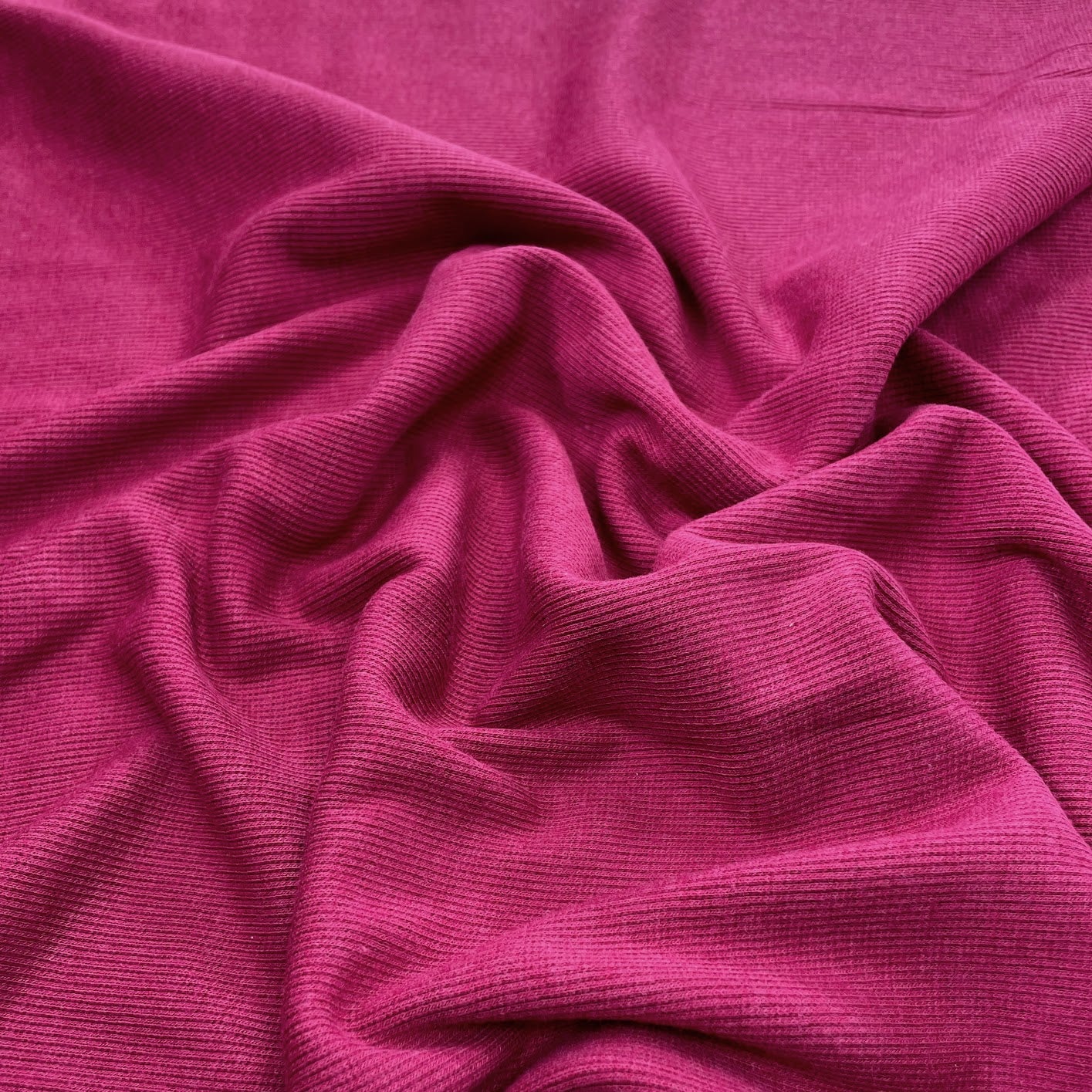 Bamboo Cotton Rib 2x2 - Dark Pink - Ribbed Knit