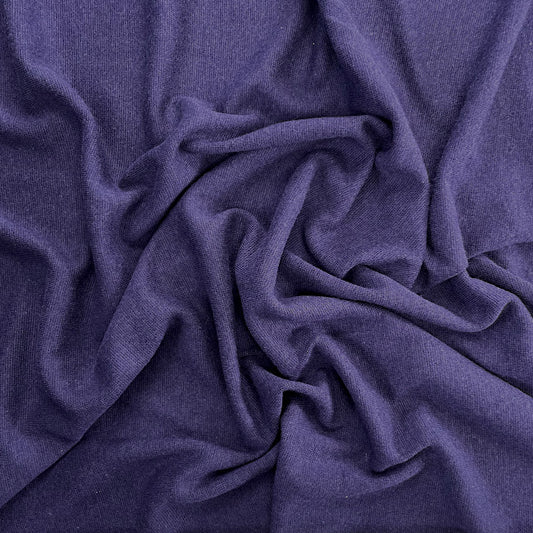 Bamboo Cotton 1x1 Rib Knit Fabric - Dark Purple