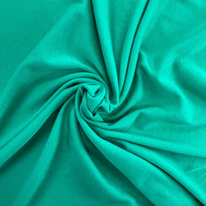 31" Remnant - Bamboo Cotton 1x1 Rib Knit Fabric - Seafoam