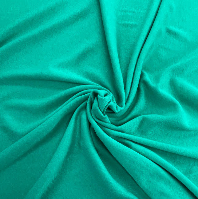 31" Remnant - Bamboo Cotton 1x1 Rib Knit Fabric - Seafoam