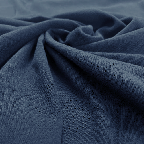 Cotton Spandex 1x1 Rib Knit Fabric - Navy - Deadstock