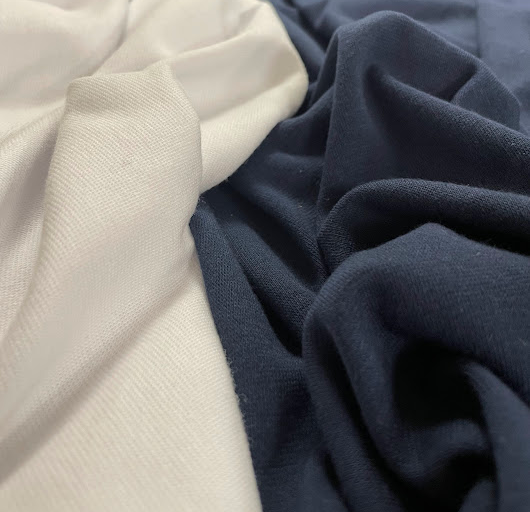 Cotton Spandex 1x1 Rib Knit Fabric - Navy - Deadstock