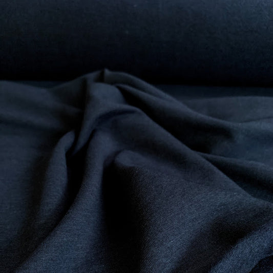 31" Remnant - TENCEL™ Lyocell Organic Cotton Brushed Stretch Sweatshirt Fleece - Navy
