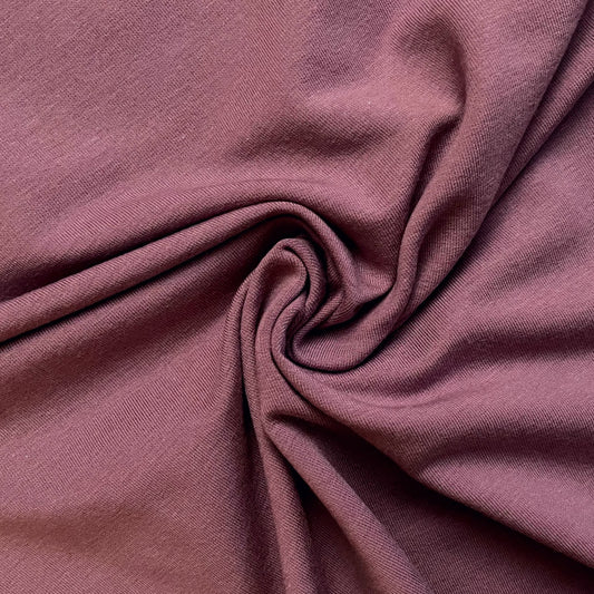 Bamboo Cotton Stretch Brushed Sweatshirt Fleece - Rose Brown