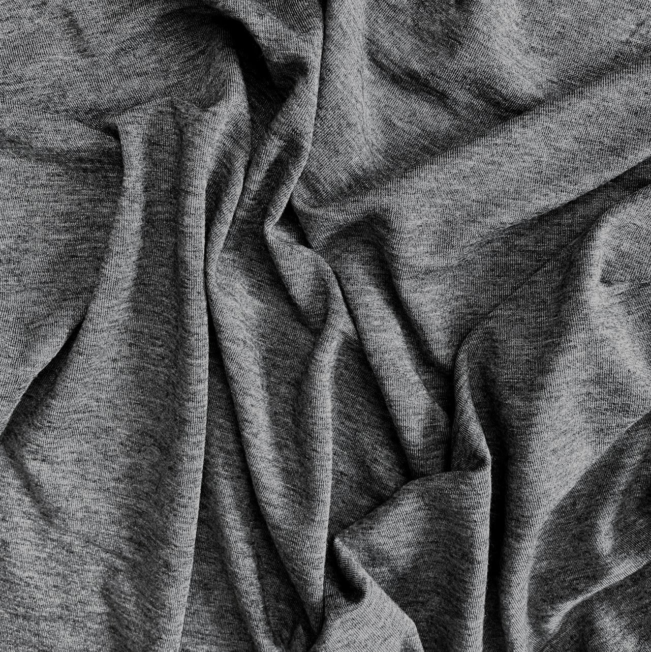 TENCEL™ Lyocell Merino Spandex Jersey - Heathered Charcoal