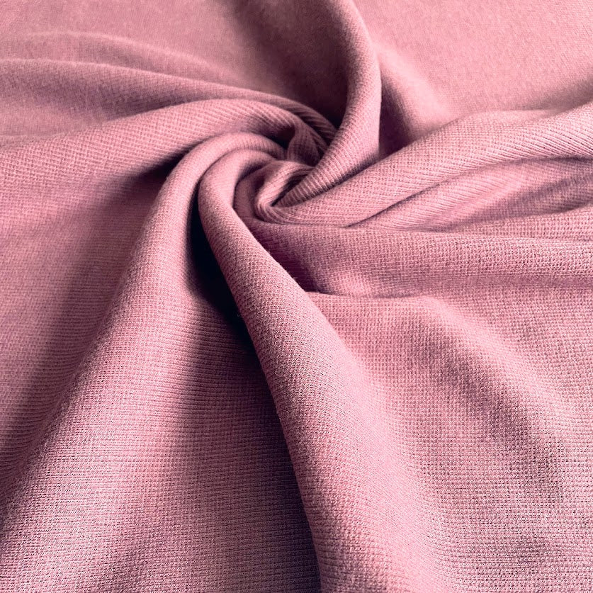 TENCEL™ Lyocell Organic Cotton 2x2 Ribbed Knit - Rose Brown