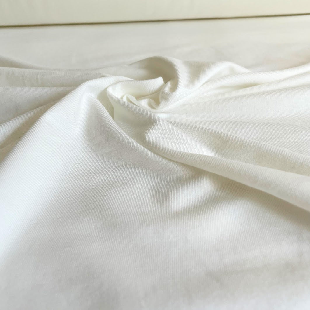 Bamboo/Cotton Stretch Jersey - Ivory / Off-white