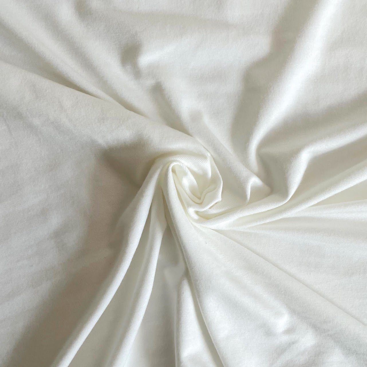 TENCEL™ Lyocell Organic Cotton Spandex Jersey - Ivory / Off-white
