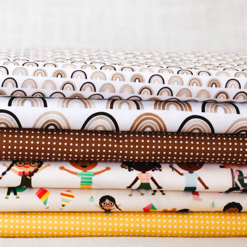 Small Rainbows - Natural - Ann Kelle - Digital Print - Cotton Fabric